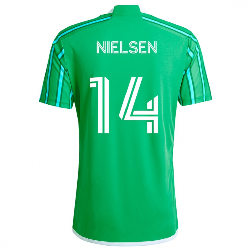 Niño Fútbol Camiseta Taylor Nielsen #14 Verde Blanco 1ª Equipación 2024/25 México