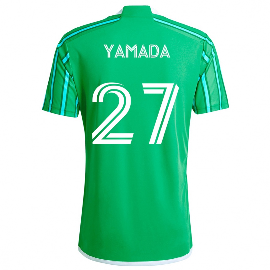 Niño Fútbol Camiseta Hikari Yamada #27 Verde Blanco 1ª Equipación 2024/25 México