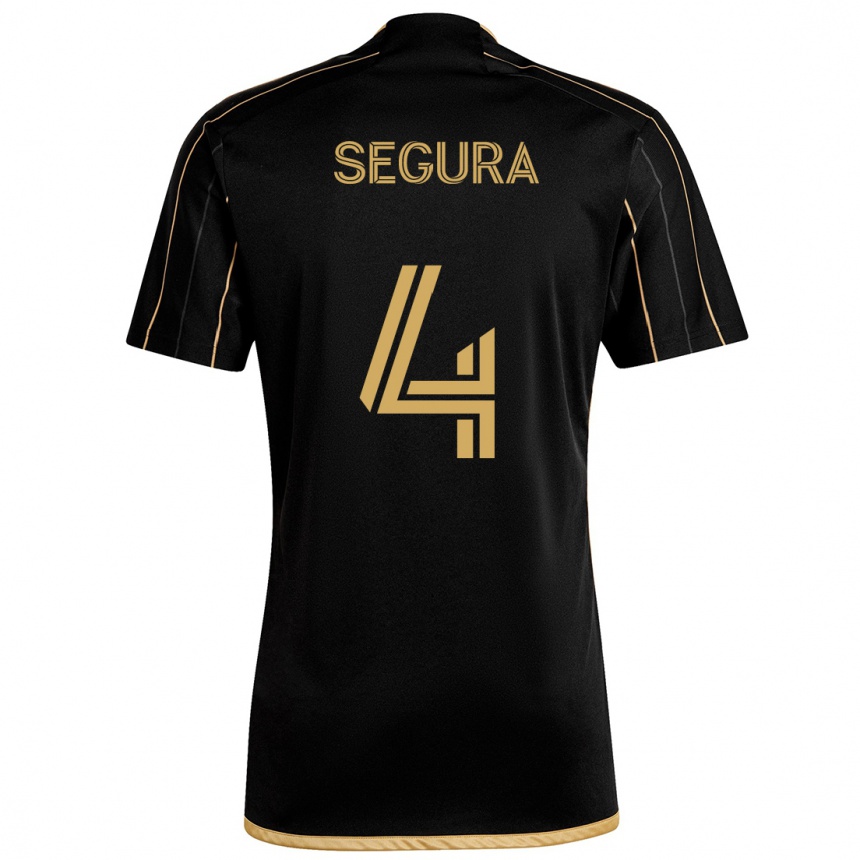 Niño Fútbol Camiseta Eddie Segura #4 Oro Negro 1ª Equipación 2024/25 México