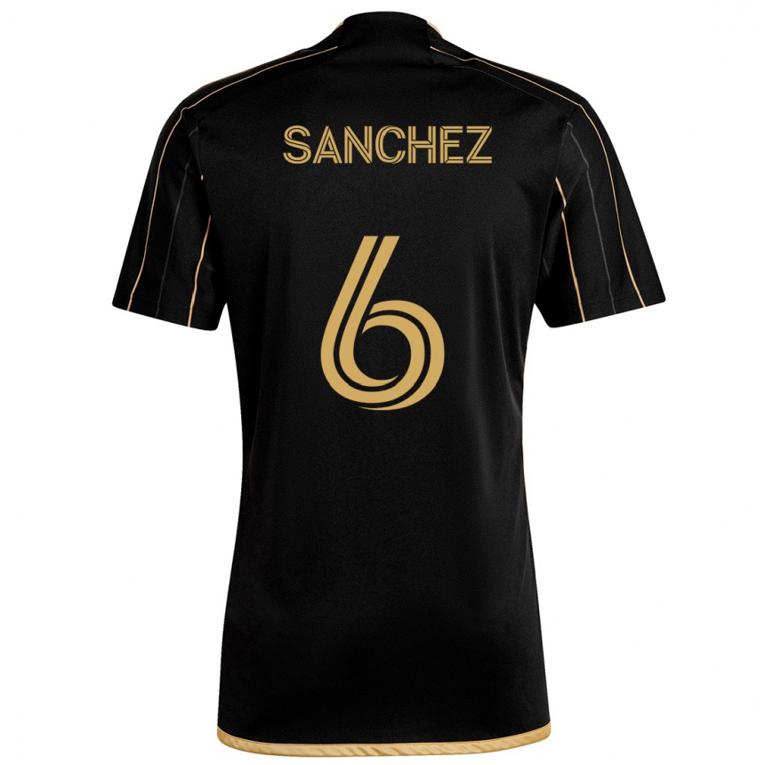 Niño Fútbol Camiseta Ilie Sánchez #6 Oro Negro 1ª Equipación 2024/25 México