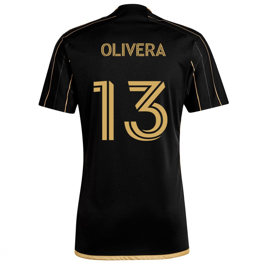 Niño Fútbol Camiseta Cristian Olivera #13 Oro Negro 1ª Equipación 2024/25 México