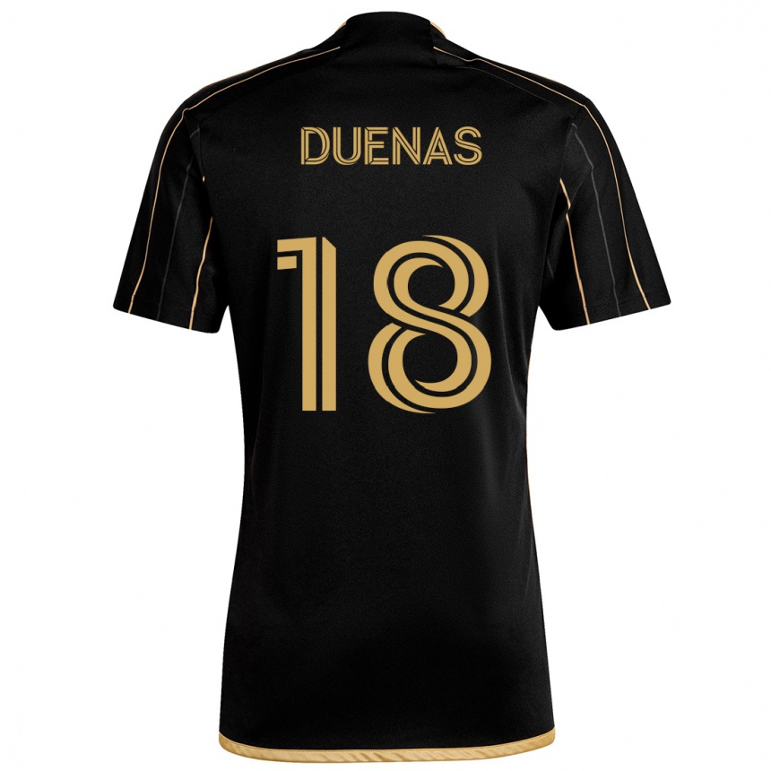 Niño Fútbol Camiseta Érik Dueñas #18 Oro Negro 1ª Equipación 2024/25 México