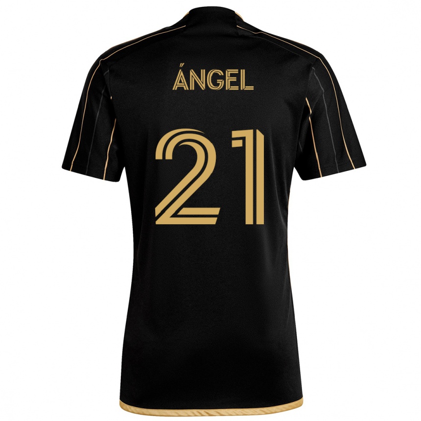 Niño Fútbol Camiseta Tomás Ángel #21 Oro Negro 1ª Equipación 2024/25 México