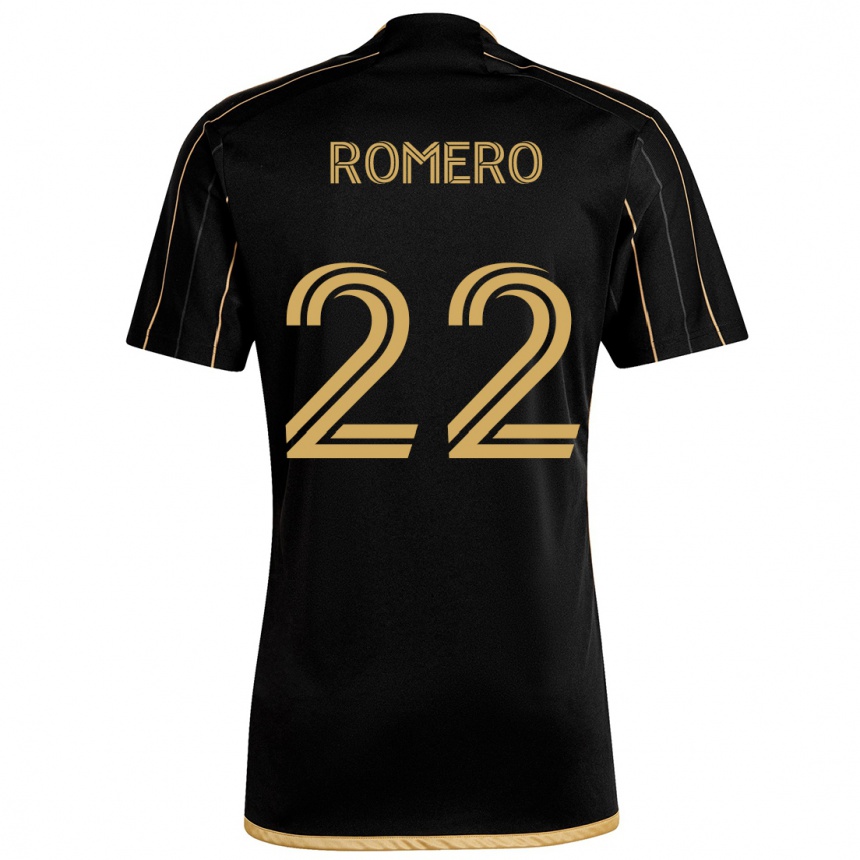 Niño Fútbol Camiseta Abraham Romero #22 Oro Negro 1ª Equipación 2024/25 México