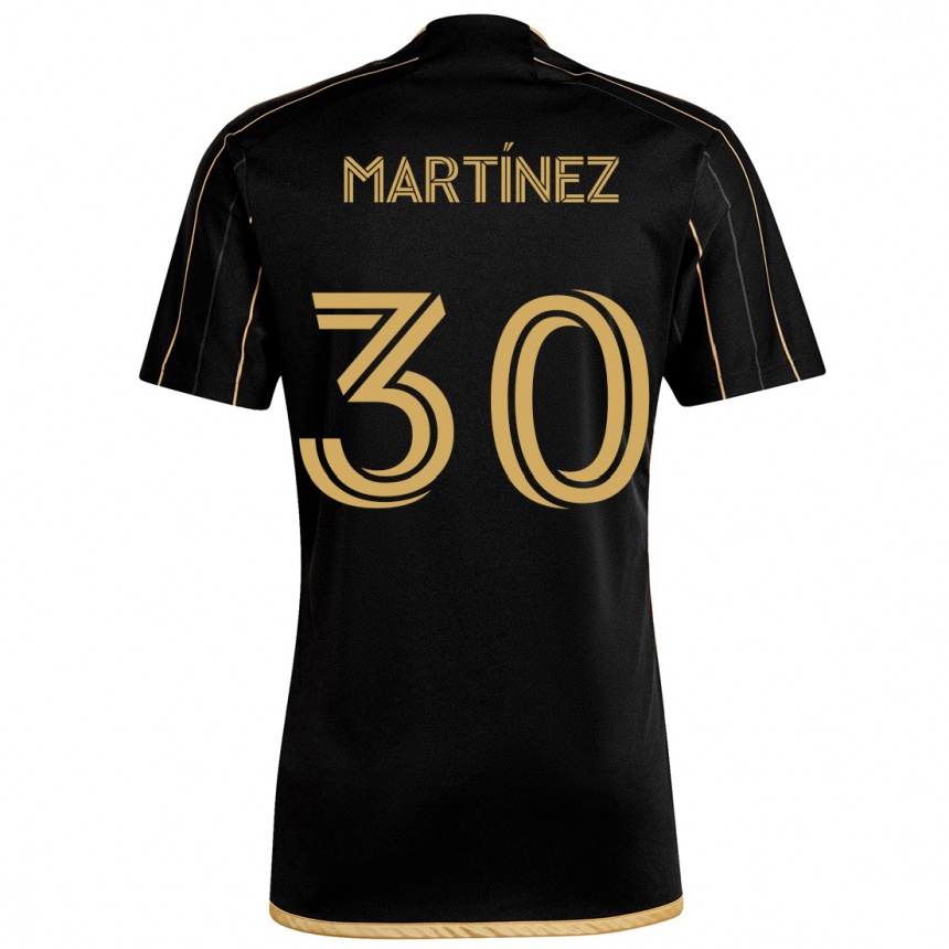 Niño Fútbol Camiseta David Martínez #30 Oro Negro 1ª Equipación 2024/25 México