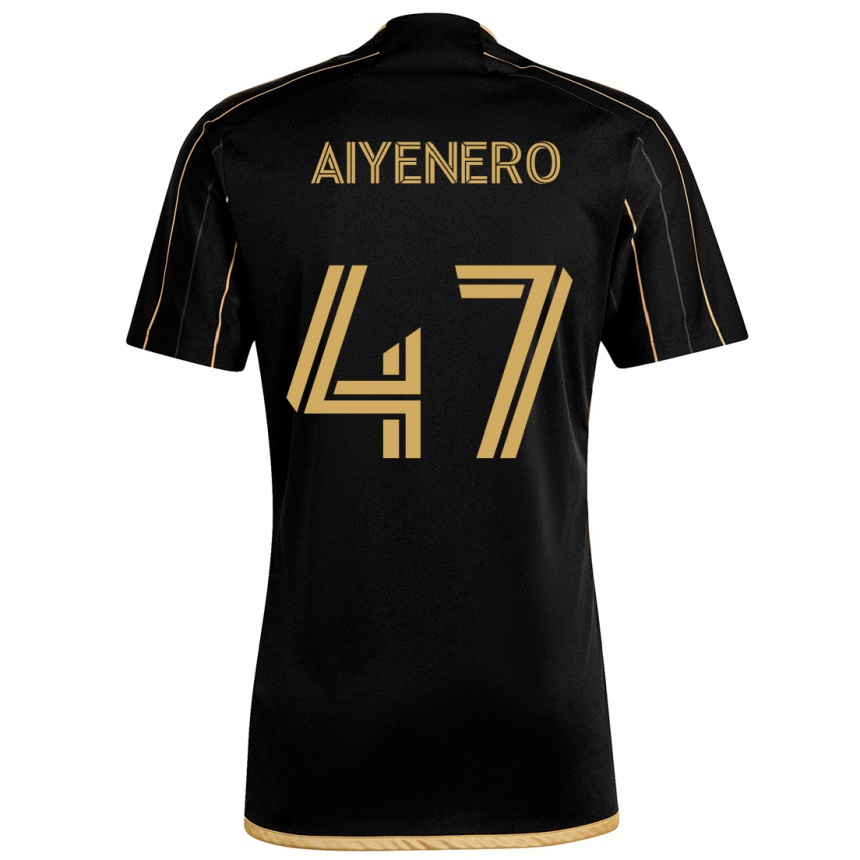 Niño Fútbol Camiseta Marius Aiyenero #47 Oro Negro 1ª Equipación 2024/25 México