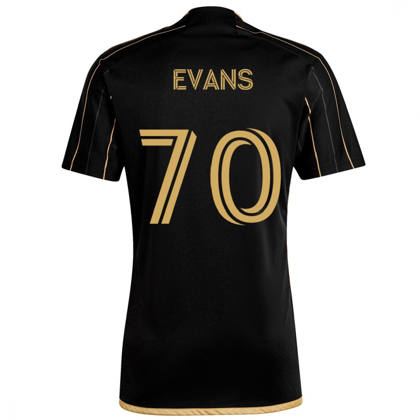 Niño Fútbol Camiseta Matthew Evans #70 Oro Negro 1ª Equipación 2024/25 México