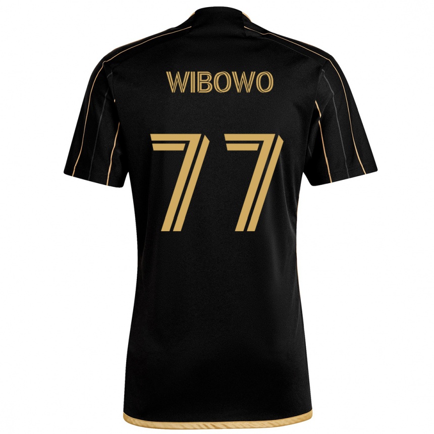 Niño Fútbol Camiseta Adrian Wibowo #77 Oro Negro 1ª Equipación 2024/25 México