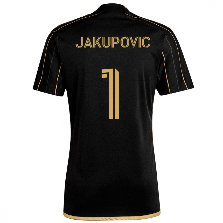 Niño Fútbol Camiseta Eldin Jakupović #1 Oro Negro 1ª Equipación 2024/25 México