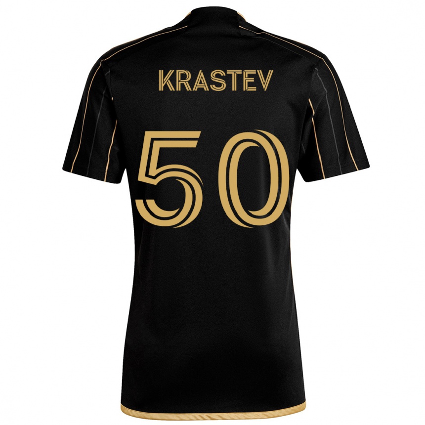 Niño Fútbol Camiseta Filip Krastev #50 Oro Negro 1ª Equipación 2024/25 México