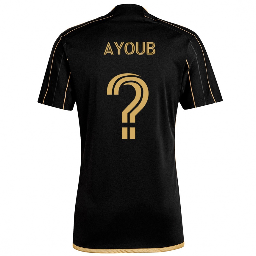 Niño Fútbol Camiseta Ryan Ayoub #0 Oro Negro 1ª Equipación 2024/25 México