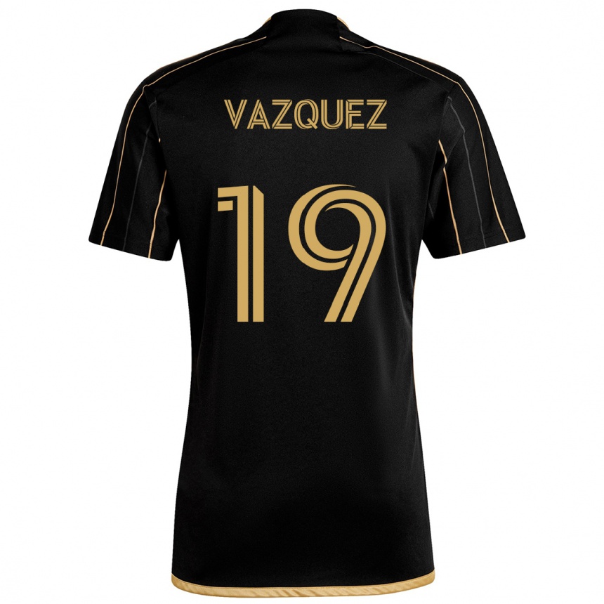 Niño Fútbol Camiseta Favian Vazquez #19 Oro Negro 1ª Equipación 2024/25 México