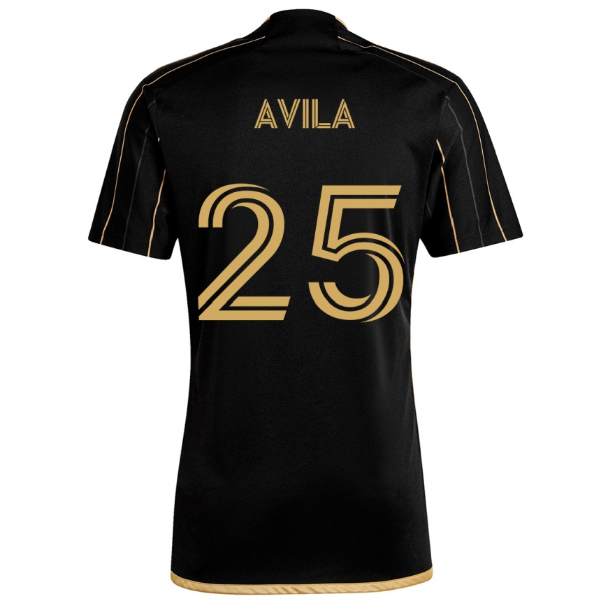 Niño Fútbol Camiseta Armando Avila #25 Oro Negro 1ª Equipación 2024/25 México