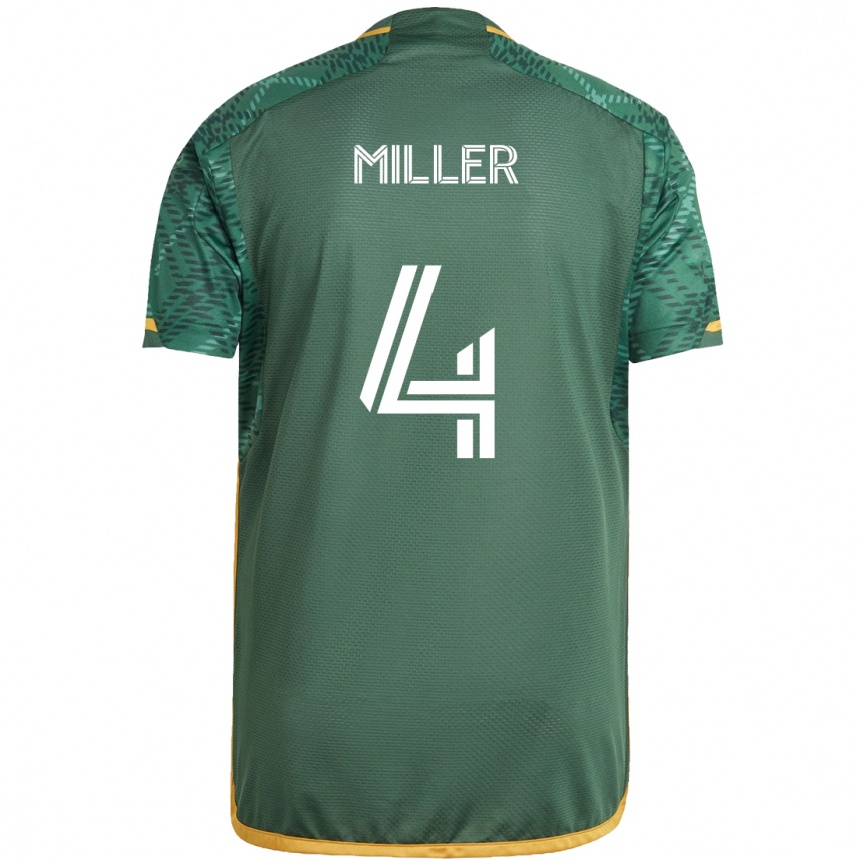 Niño Fútbol Camiseta Kamal Miller #4 Verde Naranja 1ª Equipación 2024/25 México