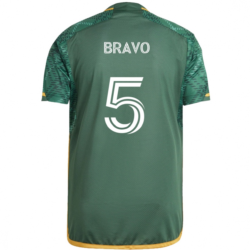 Niño Fútbol Camiseta Claudio Bravo #5 Verde Naranja 1ª Equipación 2024/25 México