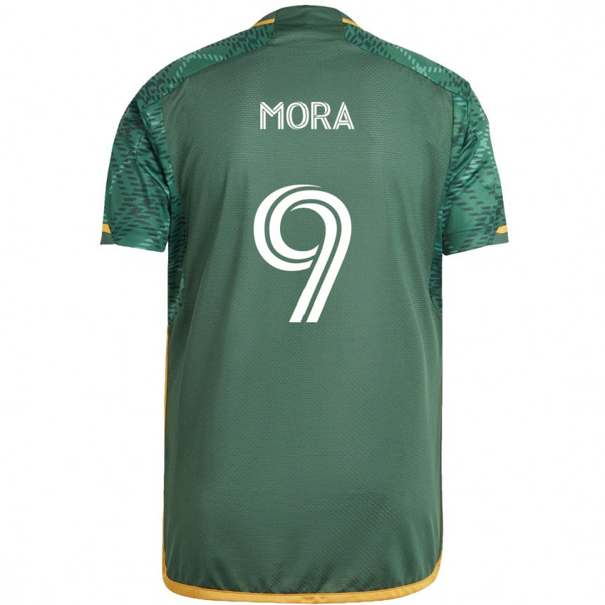 Niño Fútbol Camiseta Felipe Mora #9 Verde Naranja 1ª Equipación 2024/25 México