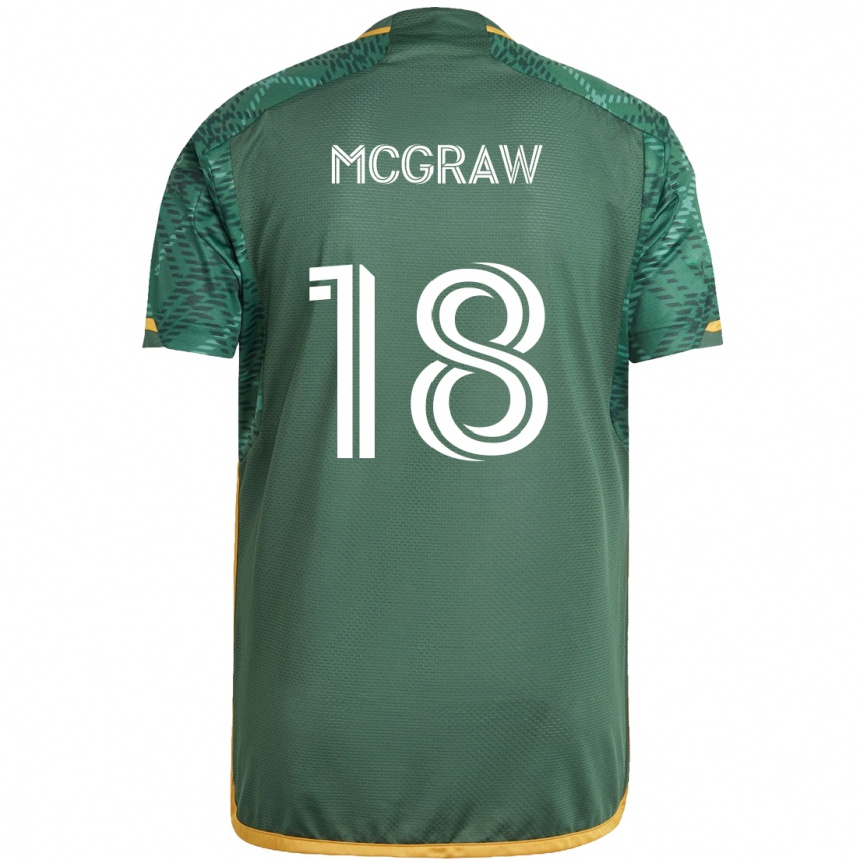 Niño Fútbol Camiseta Zac Mcgraw #18 Verde Naranja 1ª Equipación 2024/25 México