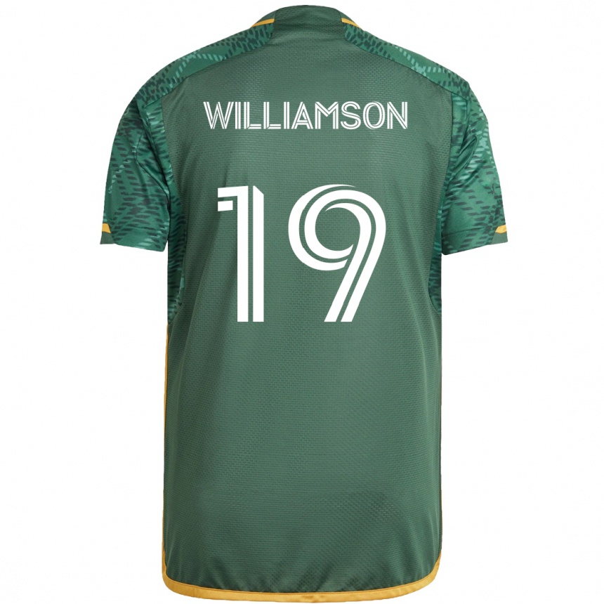 Niño Fútbol Camiseta Eryk Williamson #19 Verde Naranja 1ª Equipación 2024/25 México