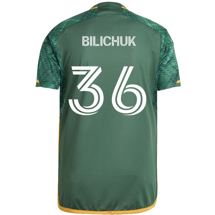 Niño Fútbol Camiseta Ryan Bilichuk #36 Verde Naranja 1ª Equipación 2024/25 México