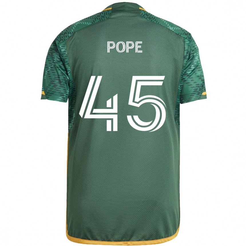 Niño Fútbol Camiseta Blake Pope #45 Verde Naranja 1ª Equipación 2024/25 México