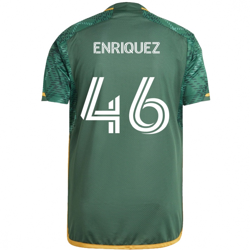 Niño Fútbol Camiseta Victor Enriquez #46 Verde Naranja 1ª Equipación 2024/25 México