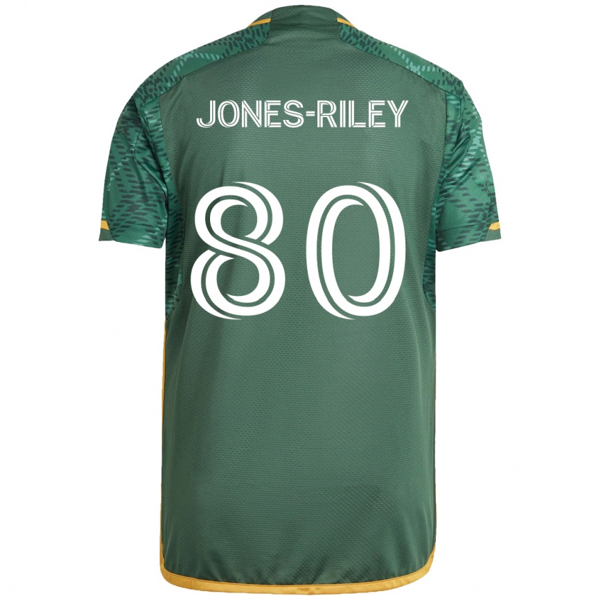 Niño Fútbol Camiseta Jaden Jones-Riley #80 Verde Naranja 1ª Equipación 2024/25 México