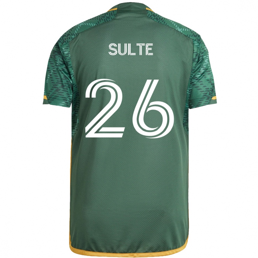 Niño Fútbol Camiseta Hunter Sulte #26 Verde Naranja 1ª Equipación 2024/25 México