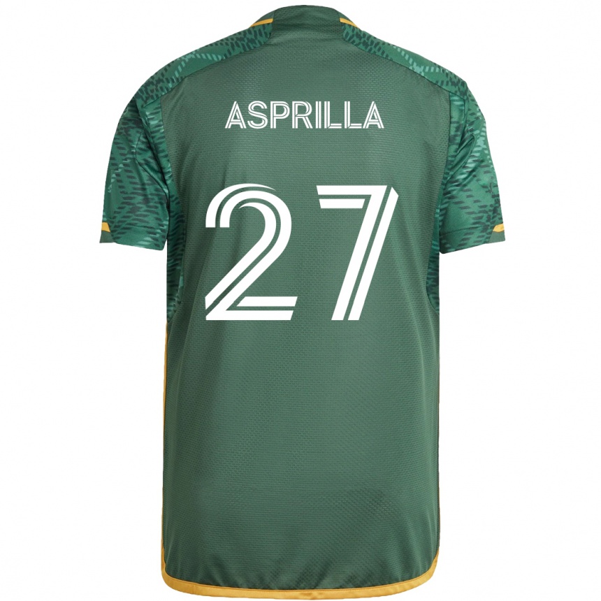 Niño Fútbol Camiseta Dairon Asprilla #27 Verde Naranja 1ª Equipación 2024/25 México