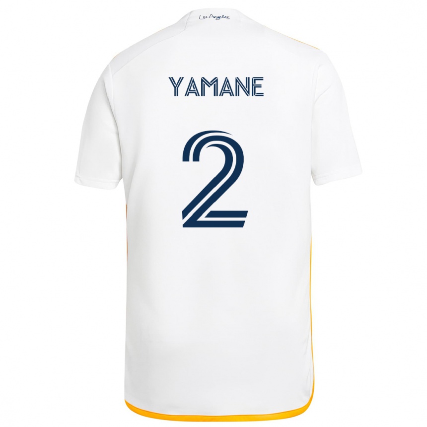 Niño Fútbol Camiseta Miki Yamane #2 Blanco Amarillo 1ª Equipación 2024/25 México