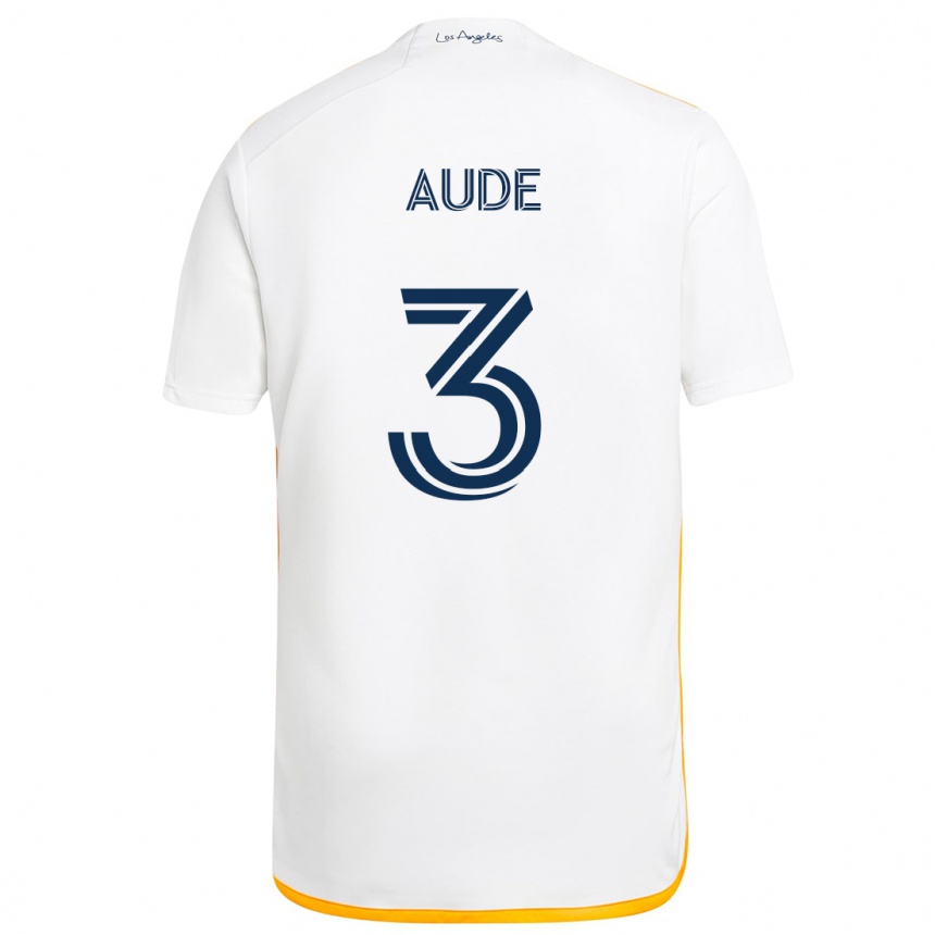 Niño Fútbol Camiseta Julián Aude #3 Blanco Amarillo 1ª Equipación 2024/25 México