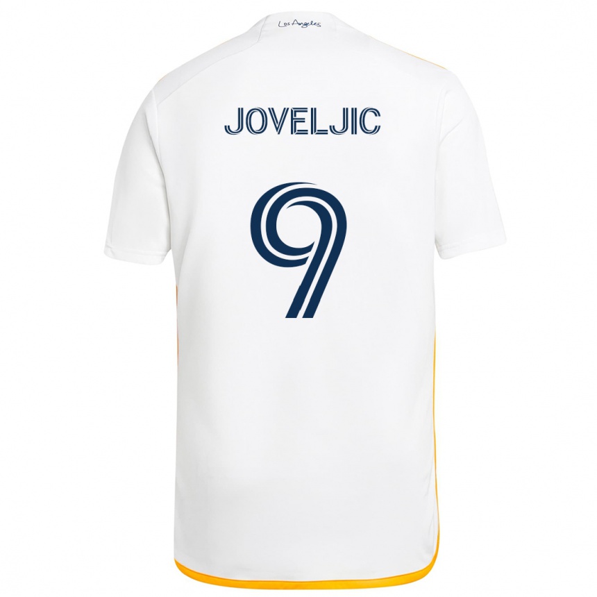 Niño Fútbol Camiseta Dejan Joveljic #9 Blanco Amarillo 1ª Equipación 2024/25 México