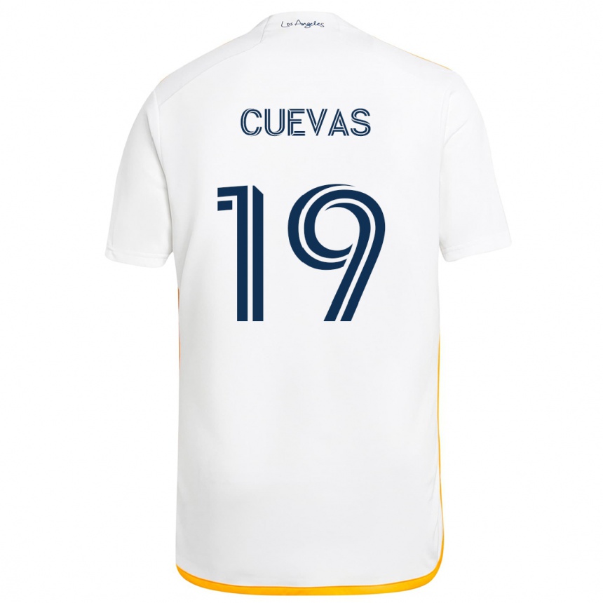 Niño Fútbol Camiseta Mauricio Cuevas #19 Blanco Amarillo 1ª Equipación 2024/25 México