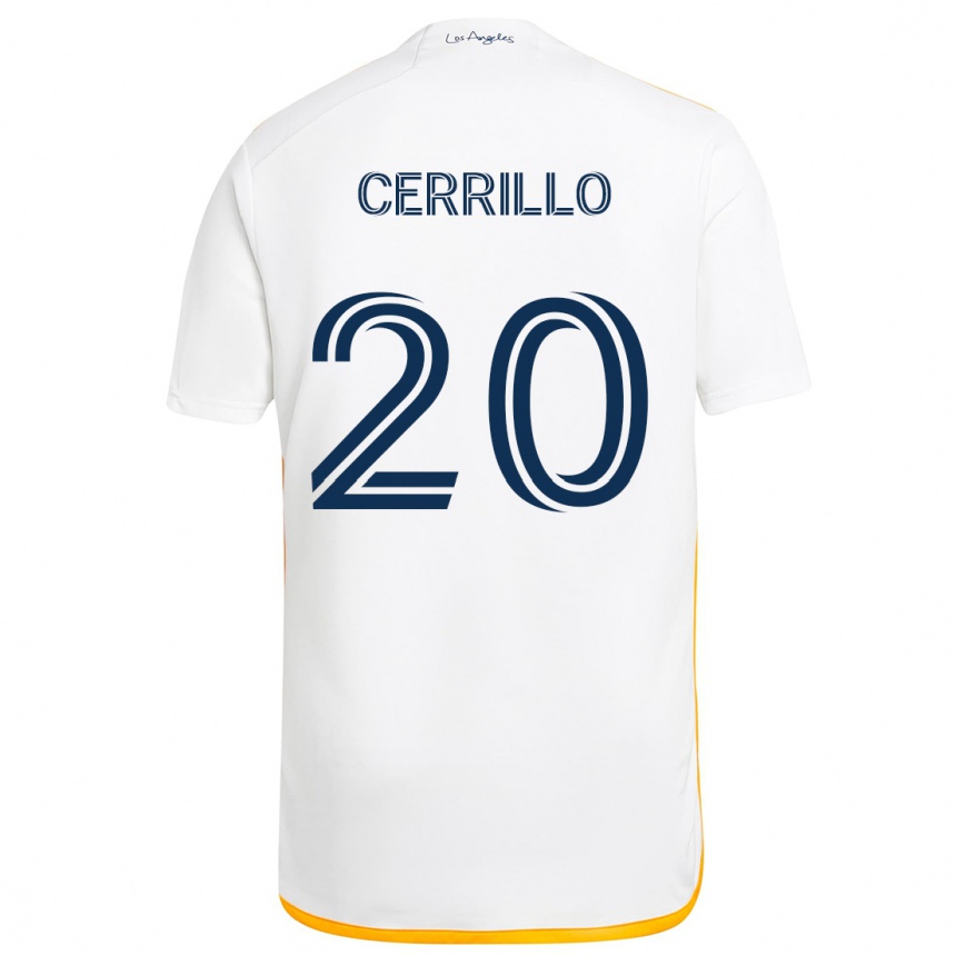 Niño Fútbol Camiseta Edwin Cerrillo #20 Blanco Amarillo 1ª Equipación 2024/25 México