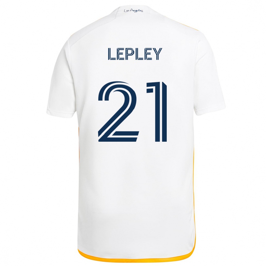 Niño Fútbol Camiseta Tucker Lepley #21 Blanco Amarillo 1ª Equipación 2024/25 México