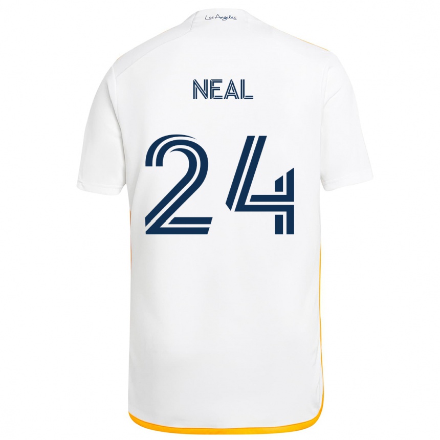 Niño Fútbol Camiseta Jalen Neal #24 Blanco Amarillo 1ª Equipación 2024/25 México