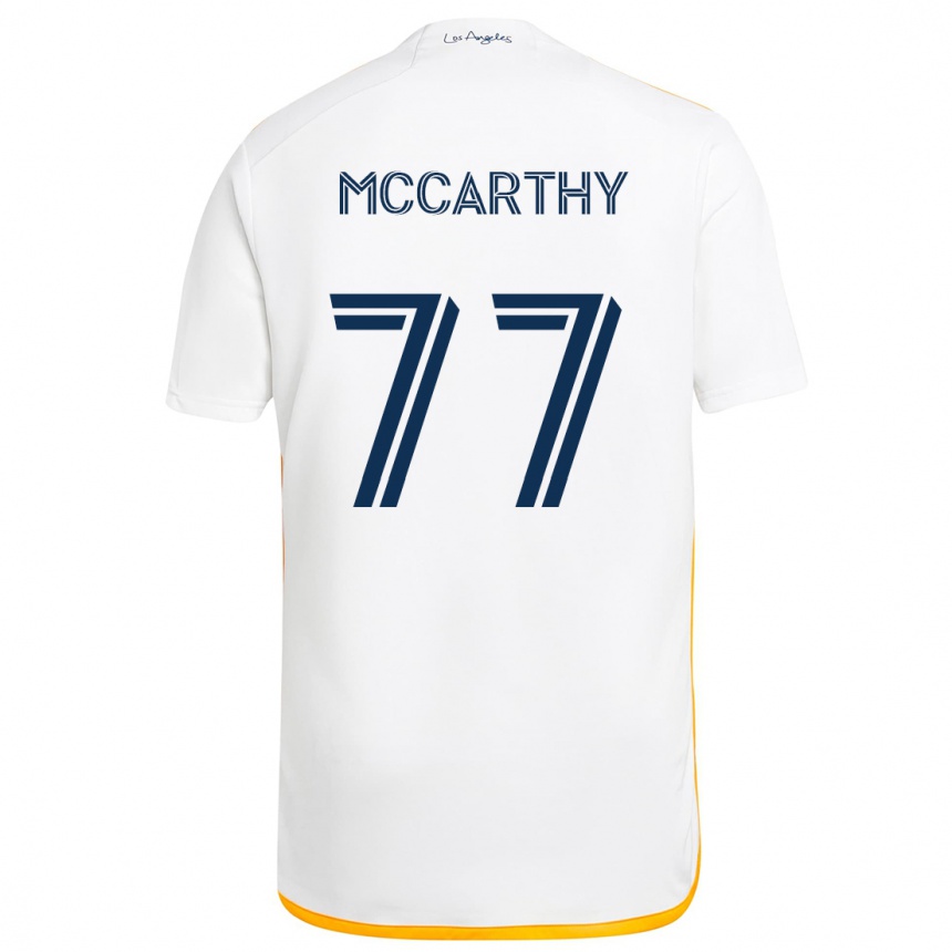 Niño Fútbol Camiseta John Mccarthy #77 Blanco Amarillo 1ª Equipación 2024/25 México