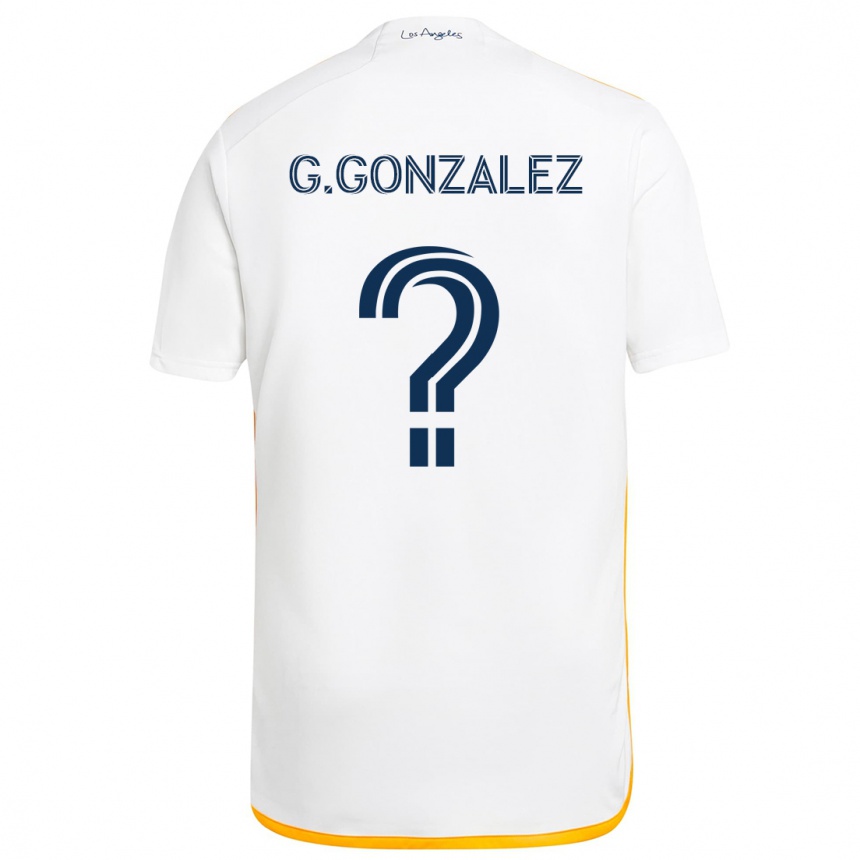 Niño Fútbol Camiseta Gustavo Gonzalez #0 Blanco Amarillo 1ª Equipación 2024/25 México