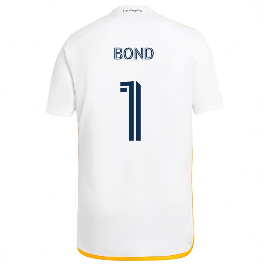 Niño Fútbol Camiseta Jonathan Bond #1 Blanco Amarillo 1ª Equipación 2024/25 México