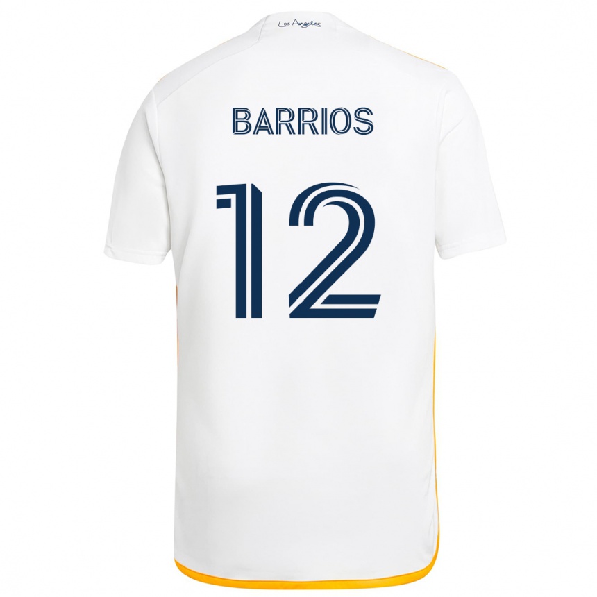 Niño Fútbol Camiseta Michael Barrios #12 Blanco Amarillo 1ª Equipación 2024/25 México