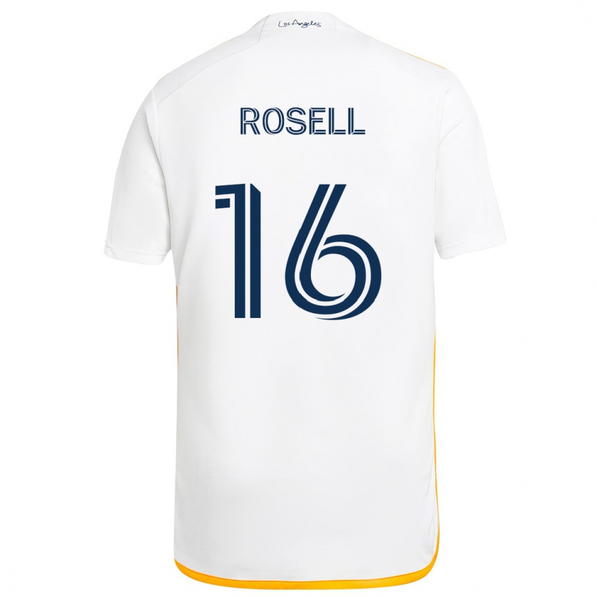 Niño Fútbol Camiseta Uri Rosell #16 Blanco Amarillo 1ª Equipación 2024/25 México