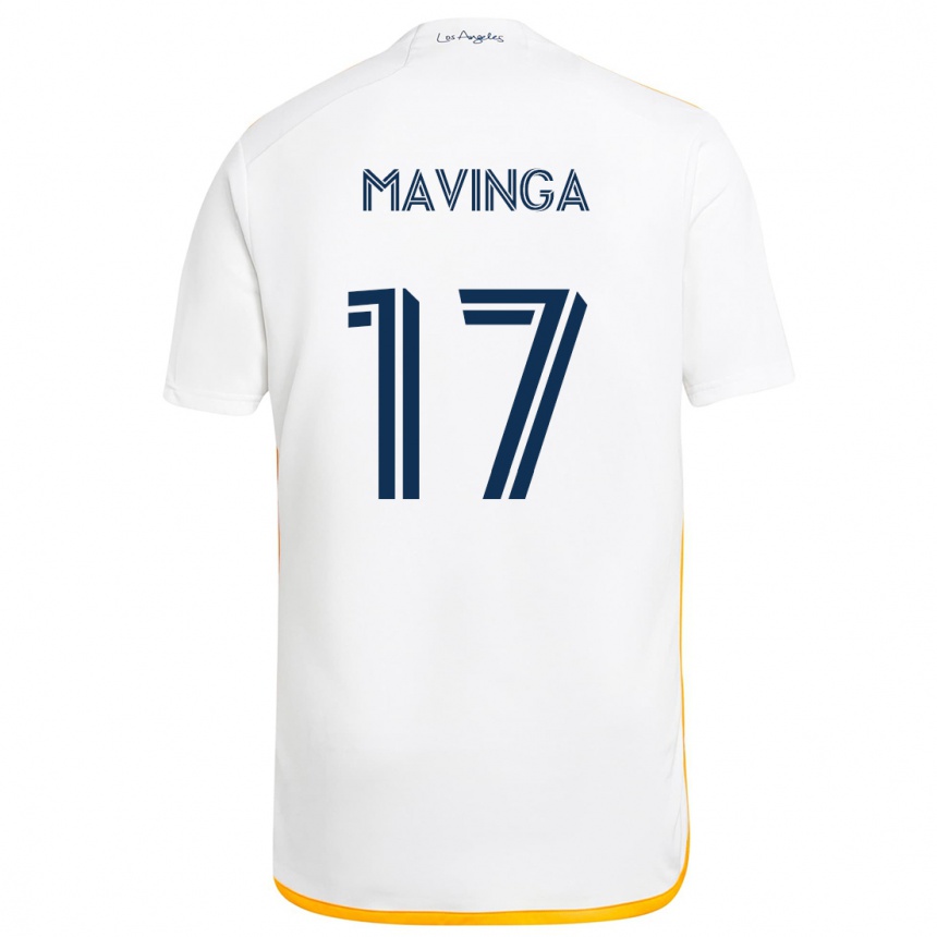 Niño Fútbol Camiseta Chris Mavinga #17 Blanco Amarillo 1ª Equipación 2024/25 México