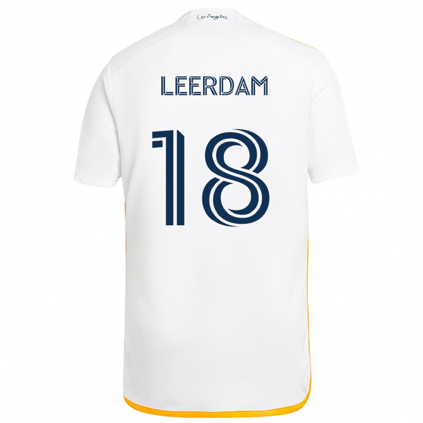 Niño Fútbol Camiseta Kelvin Leerdam #18 Blanco Amarillo 1ª Equipación 2024/25 México