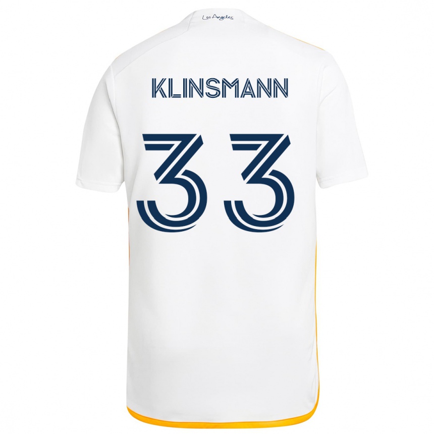 Niño Fútbol Camiseta Jonathan Klinsmann #33 Blanco Amarillo 1ª Equipación 2024/25 México