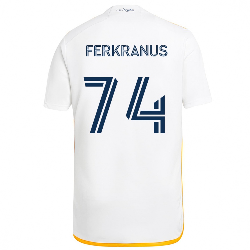 Niño Fútbol Camiseta Marcus Ferkranus #74 Blanco Amarillo 1ª Equipación 2024/25 México