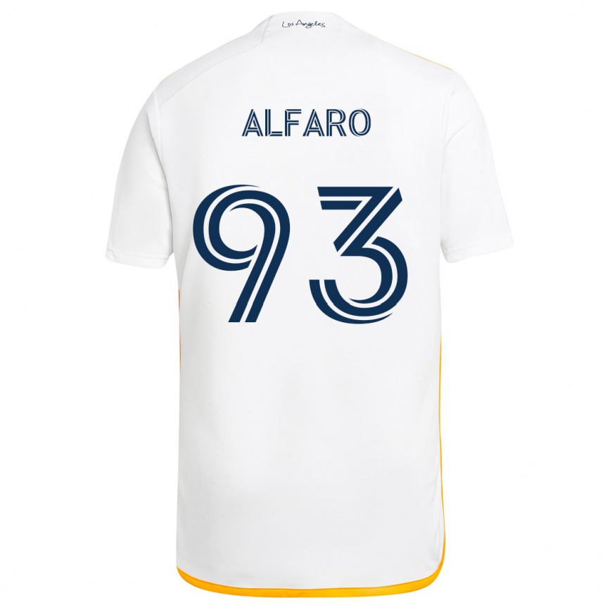 Niño Fútbol Camiseta Tony Alfaro #93 Blanco Amarillo 1ª Equipación 2024/25 México