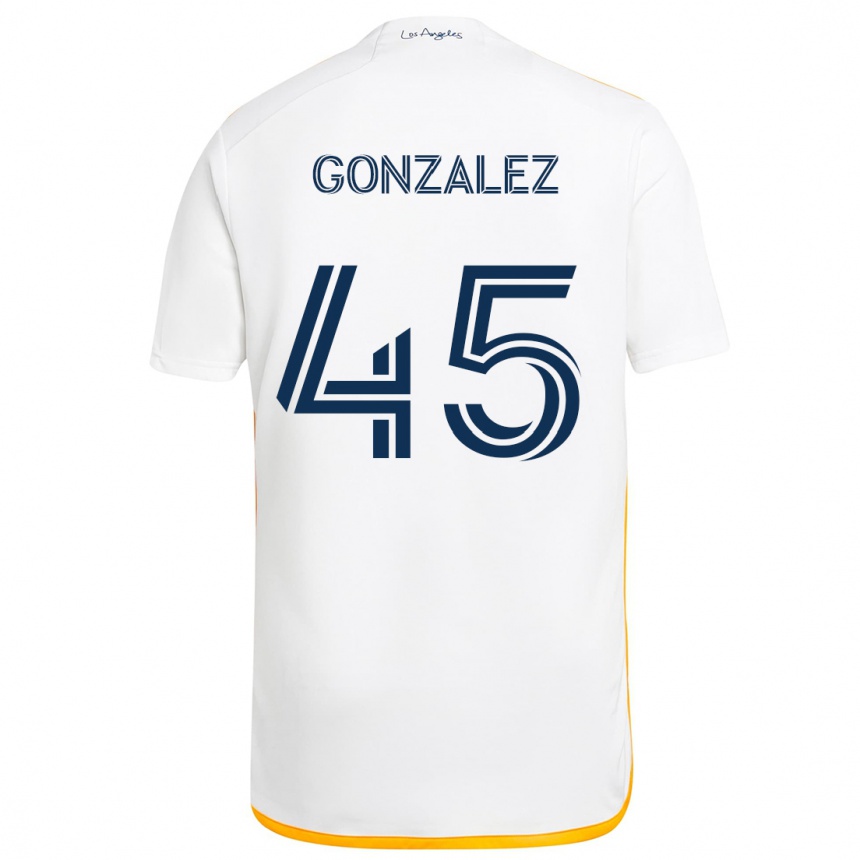 Niño Fútbol Camiseta Adrián González #45 Blanco Amarillo 1ª Equipación 2024/25 México