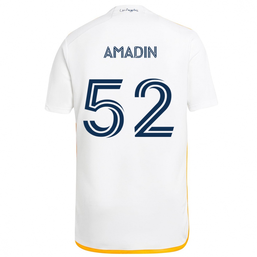 Niño Fútbol Camiseta Elijah Amadin #52 Blanco Amarillo 1ª Equipación 2024/25 México