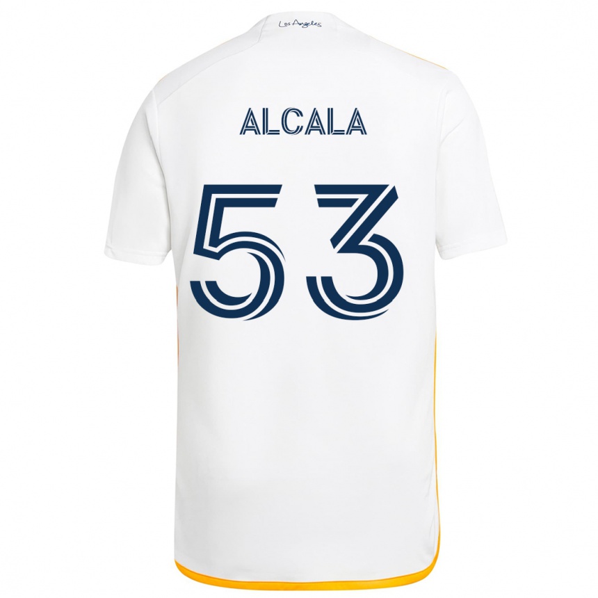 Niño Fútbol Camiseta Álex Alcalá #53 Blanco Amarillo 1ª Equipación 2024/25 México