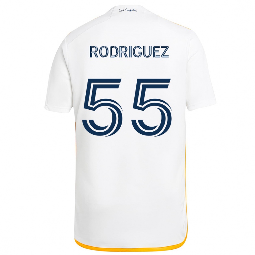 Niño Fútbol Camiseta Diego Rodriguez #55 Blanco Amarillo 1ª Equipación 2024/25 México