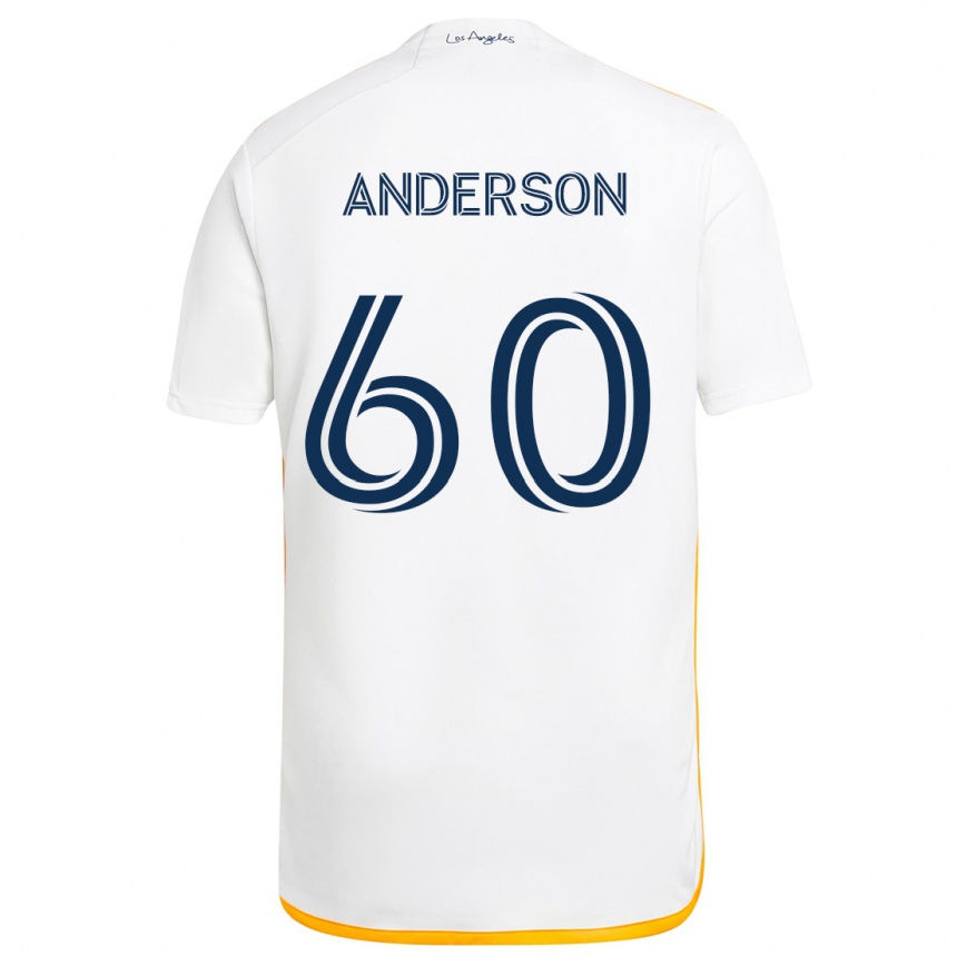 Niño Fútbol Camiseta Nolan Anderson #60 Blanco Amarillo 1ª Equipación 2024/25 México